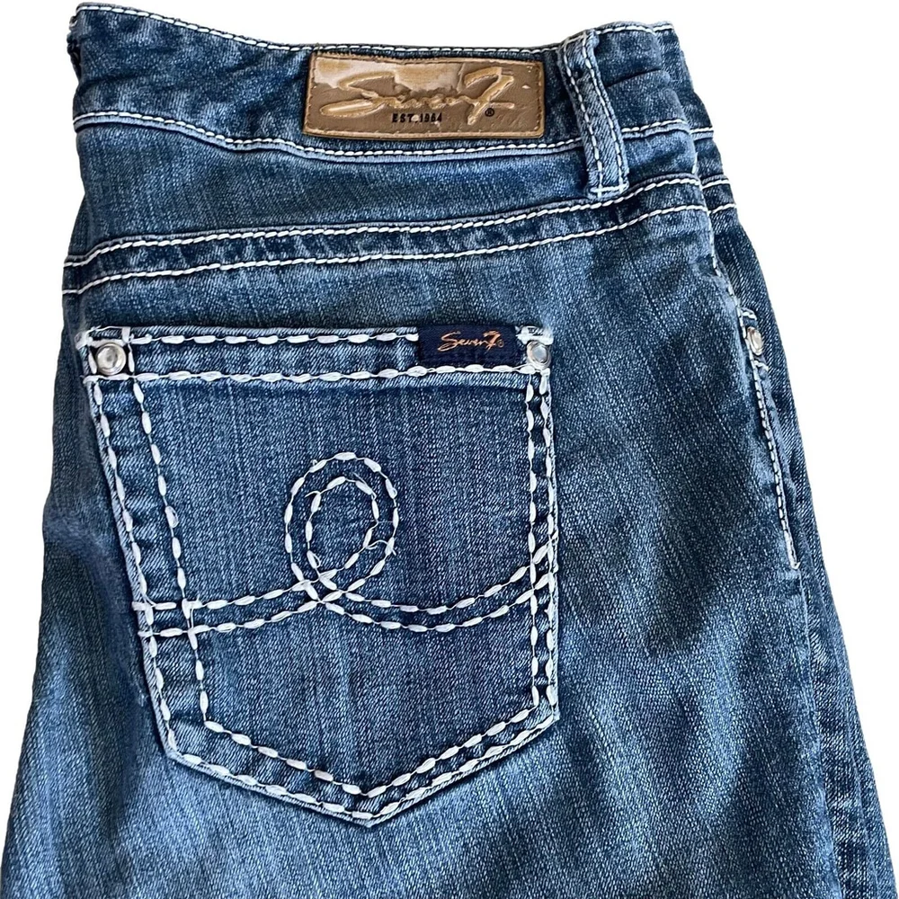 Seven7 Jeans Blue Bootcut Rhinestone Size 12 - Picture 10 of 13
